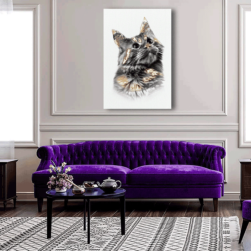 Gold Plated Pet Art - Custom Pet Portrait